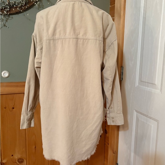 Aerie Beige Ribbed Pullover Quarter Zip size Small (oversized) - Picture 3 of 15
